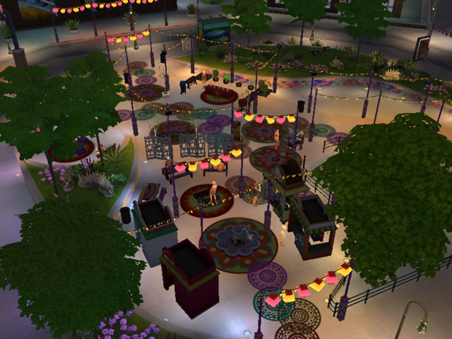 Sims 4: Фестиваль специй особенно красиво смотрится в ночное время.