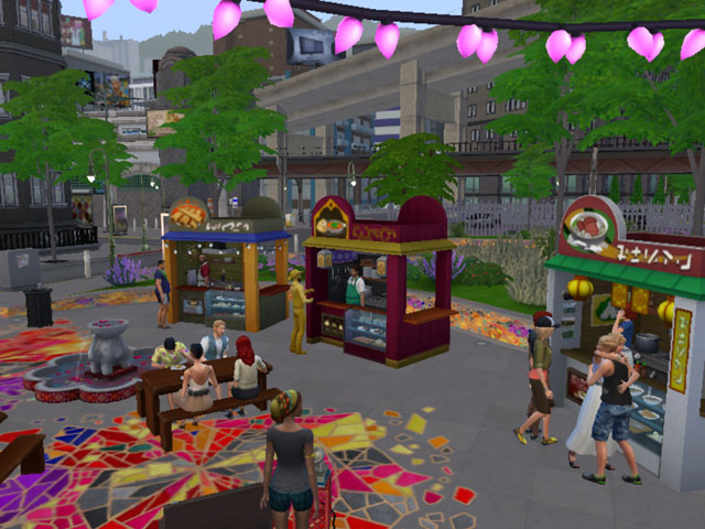 Sims 4: Фуд-корт блошиного рынка.