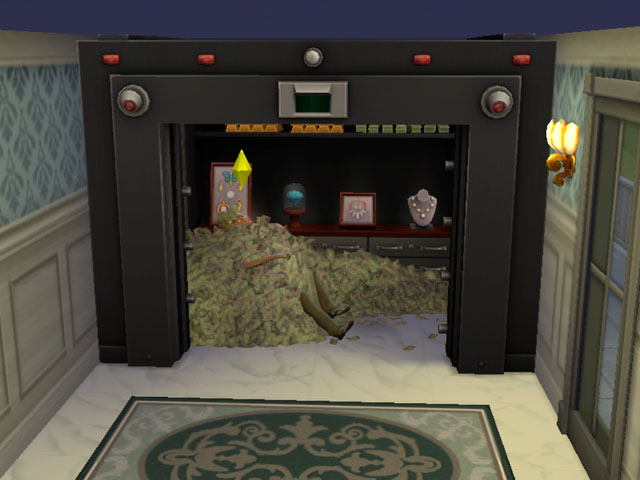 Sims 4: В куче денег можно даже вздремнуть.