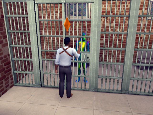 Sims 4: Сцена из сериала о полицейских. 