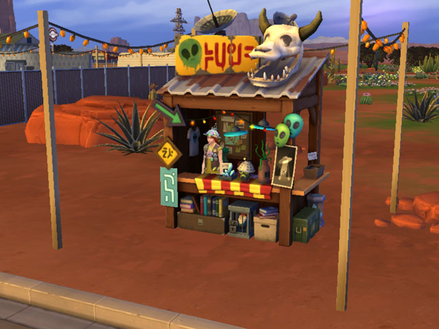 Sims 4: Владелец местной сувенирной лавки торгует не только разными безделушками, но и крайне дефицитными товарами.