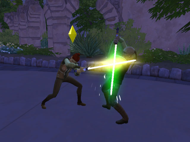Sims 4: Цвет светового меча зависит от встроенного кайбер-кристалла. 