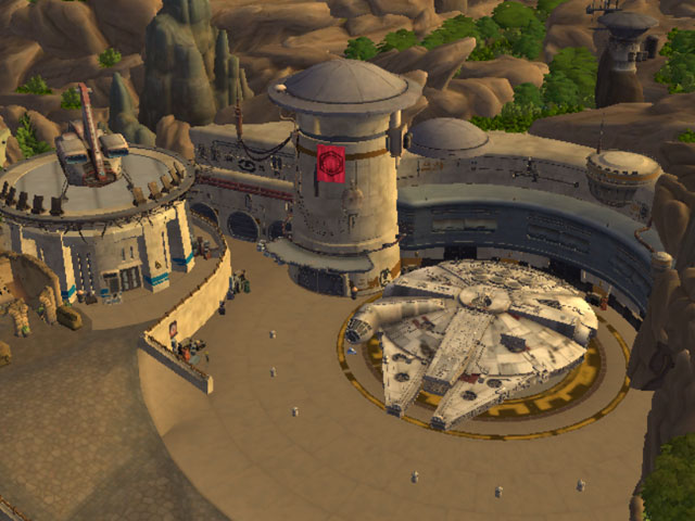 Sims 4: Сокол Тысячелетия и Переоборудованный транспортный корабль.