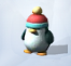 Обычный пингвин с разноцветной шапкой
