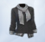 Черный женский свитер с серым шарфом