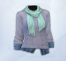 Голубовато-сиреневый женский свитер с шарфом в пастельных тонах 
