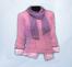 Розовый женский свитер с фиолетовым шарфом