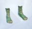 Низкие зеленые носки с енотами