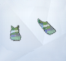 Низкие зелено-белые носки