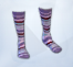 Фиолетовые носки до середины голени в полоску