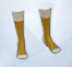 Желто-белые носки до середины голени